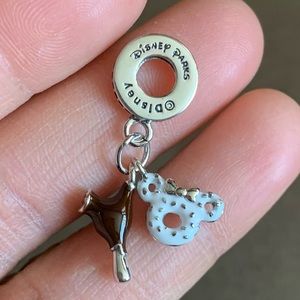NWOT Disney Mickey Ice Cream and Donut Dangle Charm Sterling Silver 925